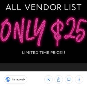 VENDORS LIST $25